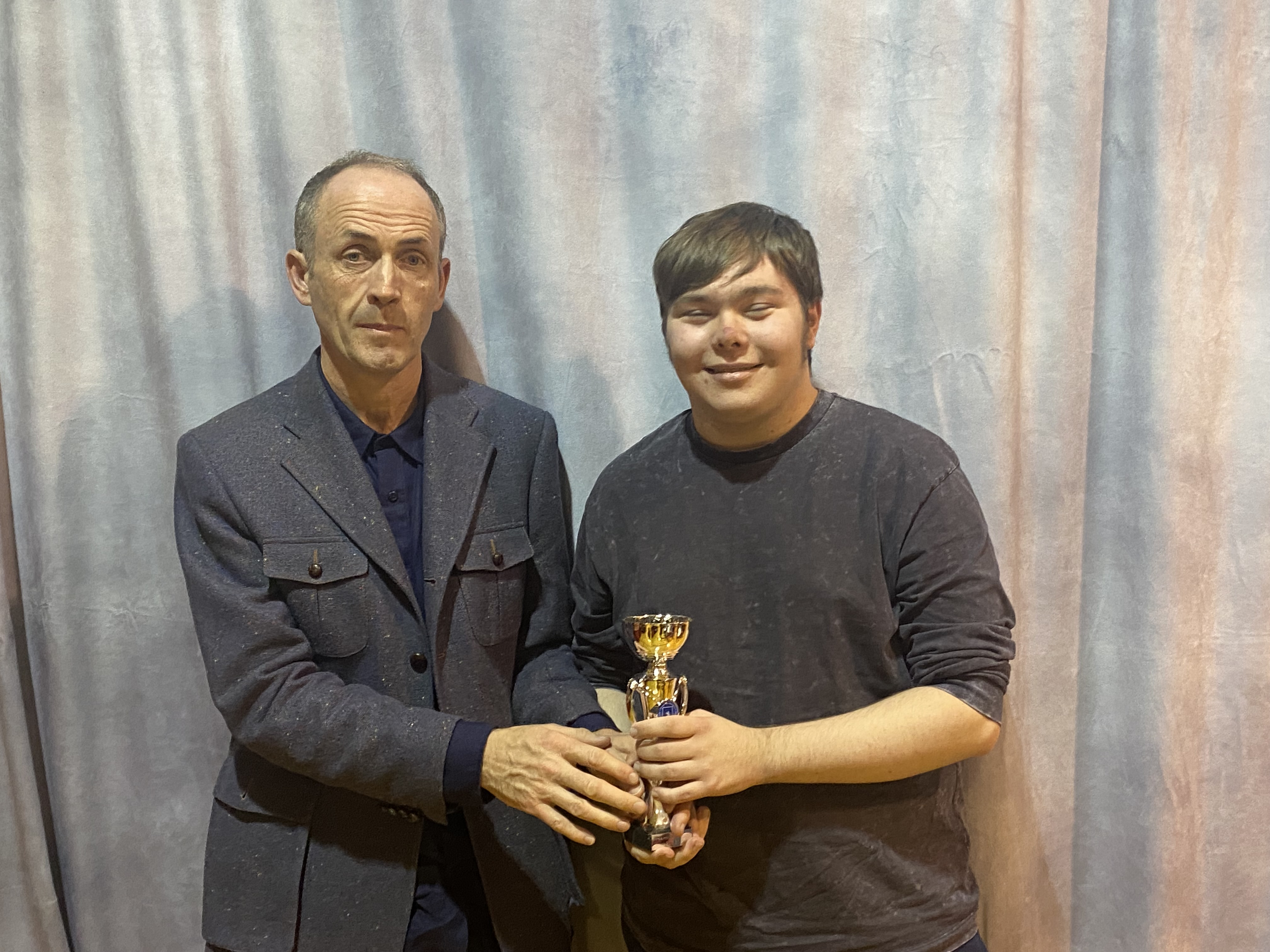 Adam Weir receives his award (Contribution to Art & Design) by Mr Paul McKenna - Copy