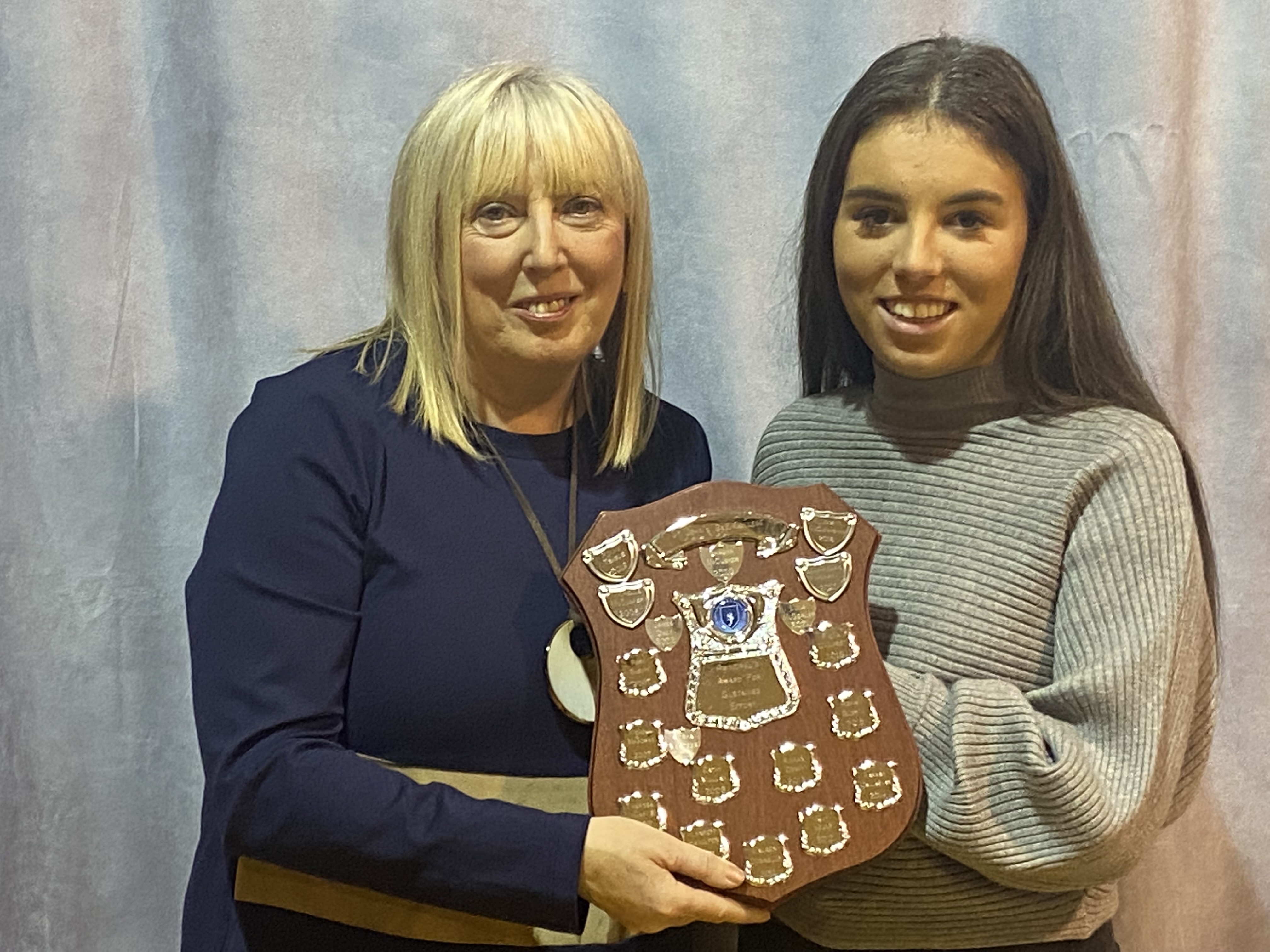 Alisha McAteer receives her award (Top Student in Prince's Trust Achieve Programme) by Ms Christine Doherty, Principal - Copy